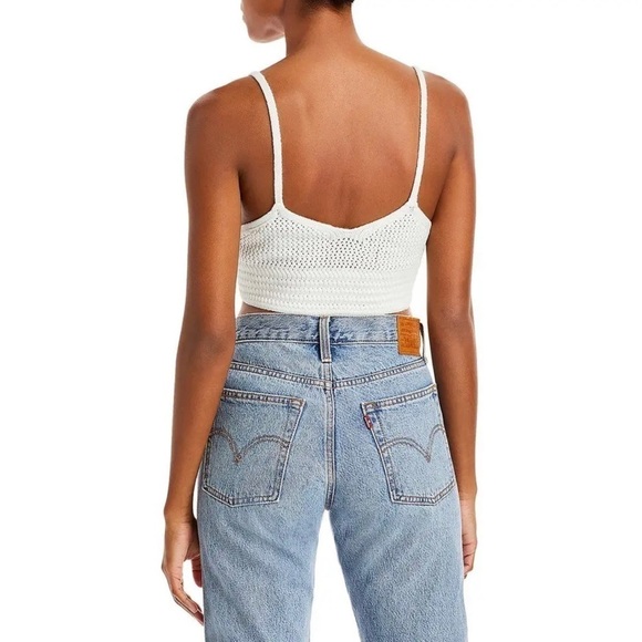 Aqua Crochet Knit Cropped Cami Medium - Picture 2 of 2